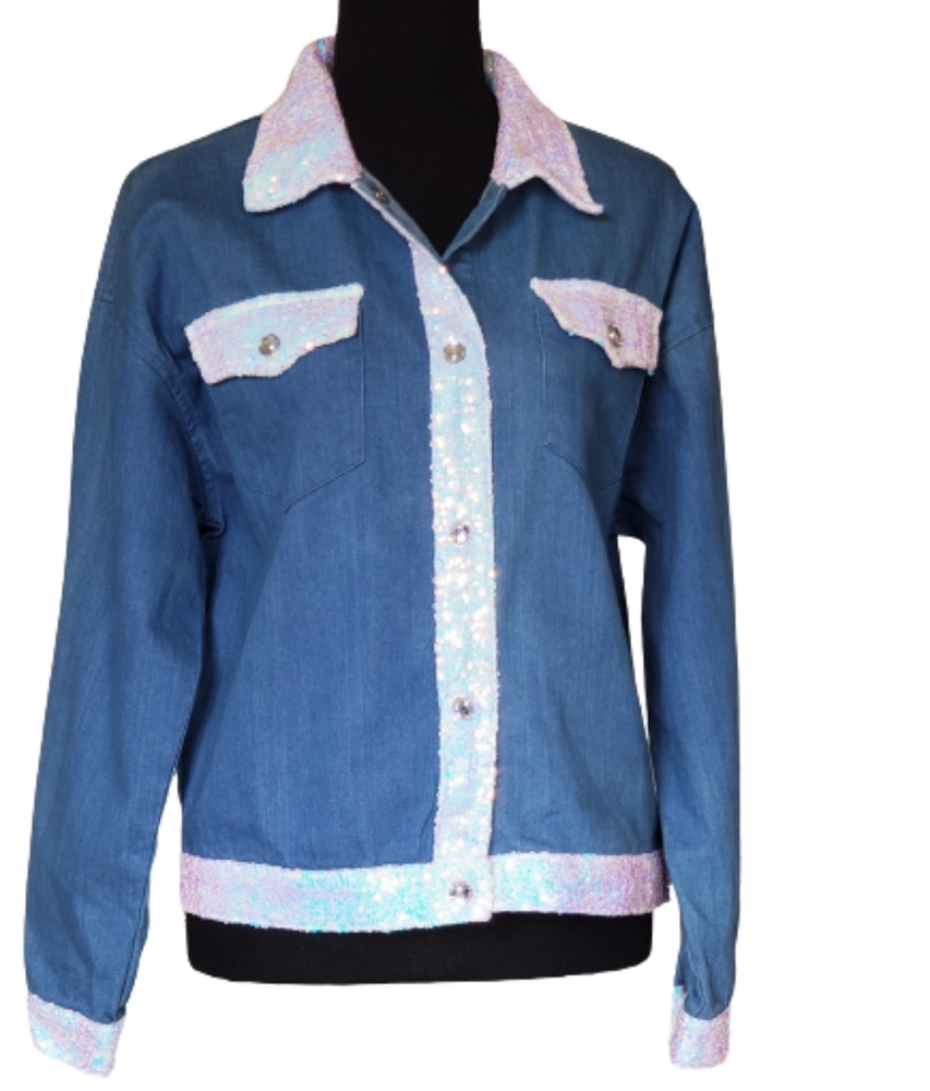 Lucky &‎ Blessed Sequins Demin Jacket.